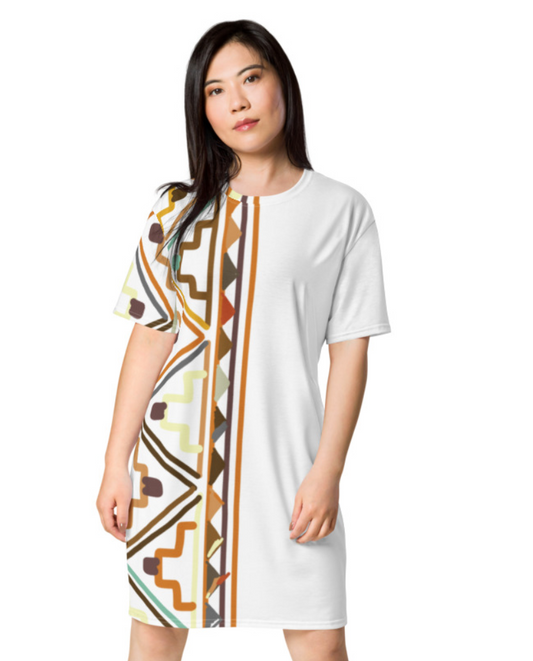 African pattern 8 T-shirt dress