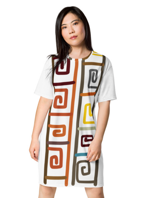 African motif T-shirt dress