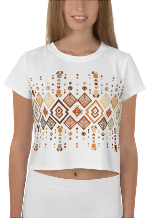 African pattern Crop Tee