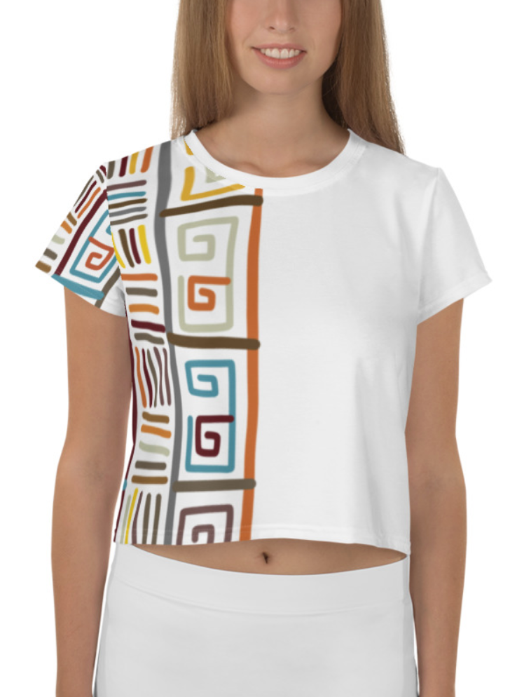 African pattern 2 Crop Tee