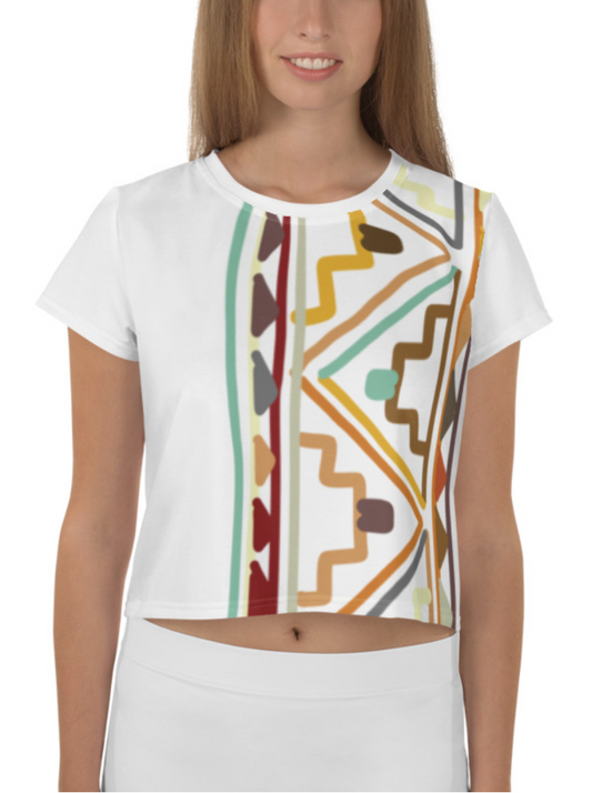 African pattern 8 Crop Tee