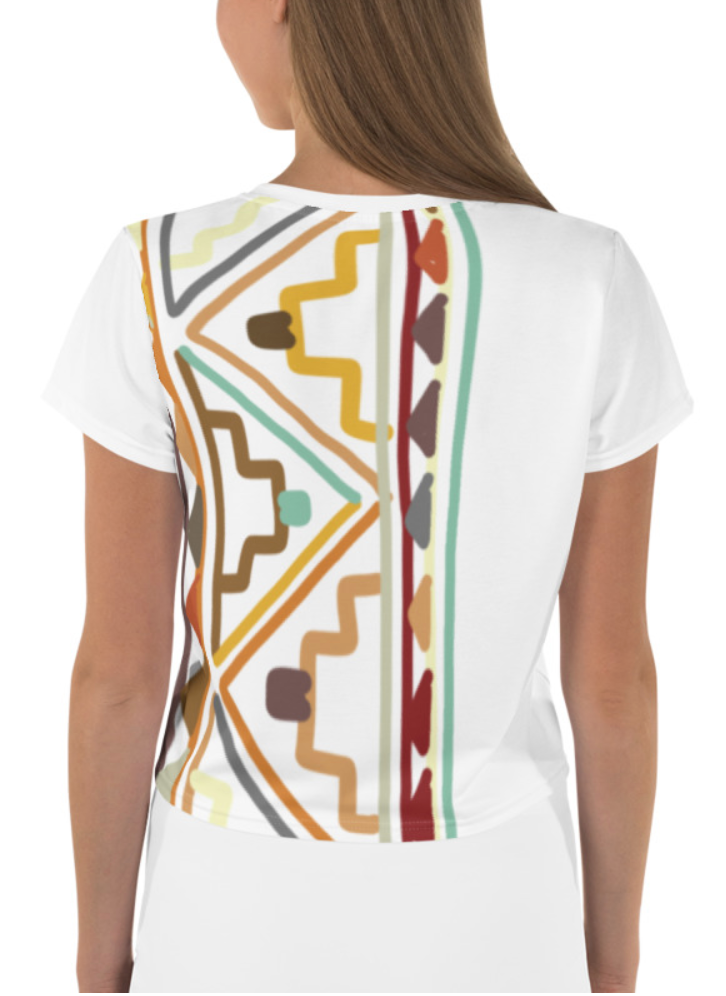 African pattern 8 Crop Tee