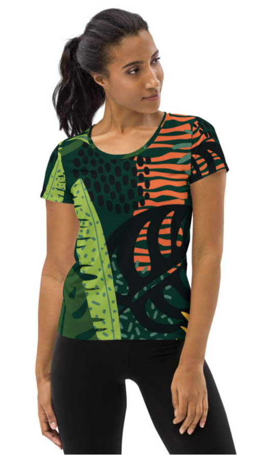 Nature motif Women's Athletic T-shirt