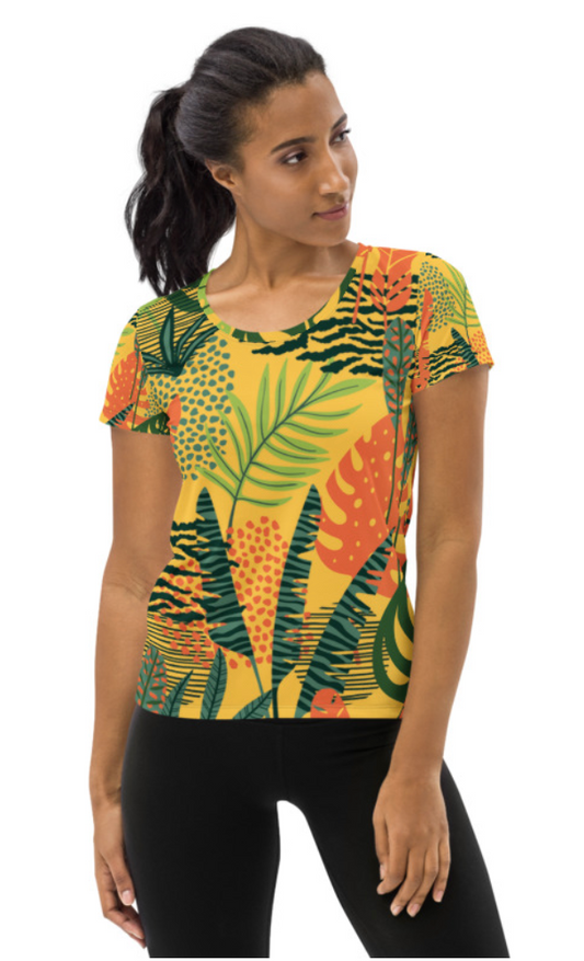 Nature motif 3 Women's Athletic T-shirt