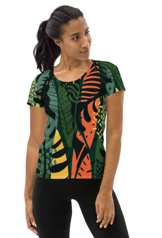 Nature motif 4 Women's Athletic T-shirt