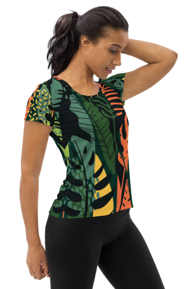 Nature motif 4 Women's Athletic T-shirt