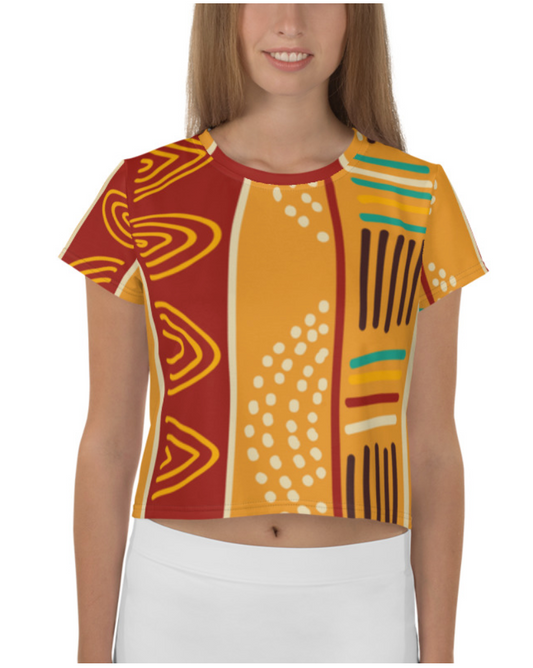 African pattern 4 Crop Tee