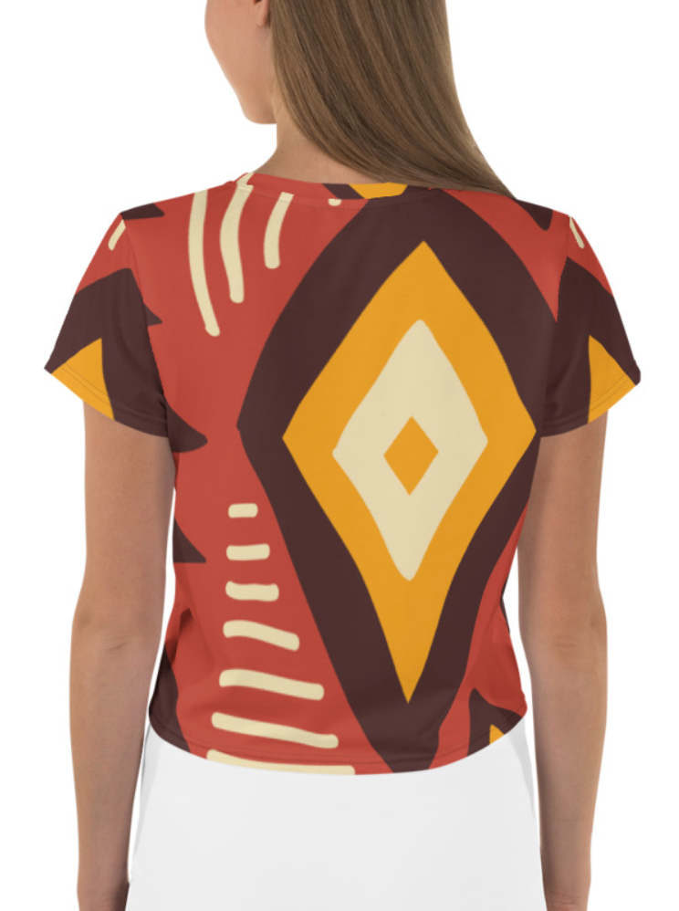 African pattern 7 Crop Tee