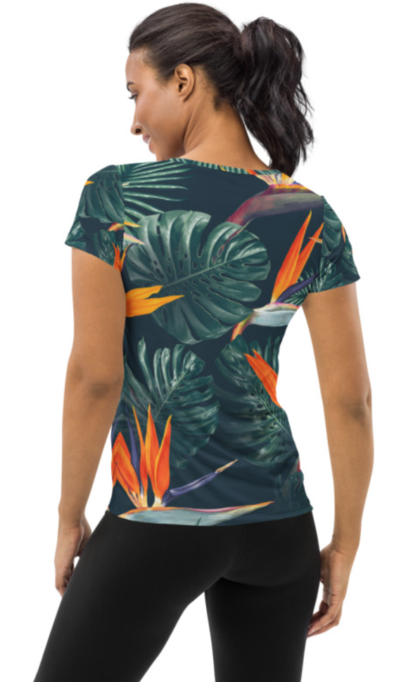 Nature motif 5 Women's Athletic T-shirt