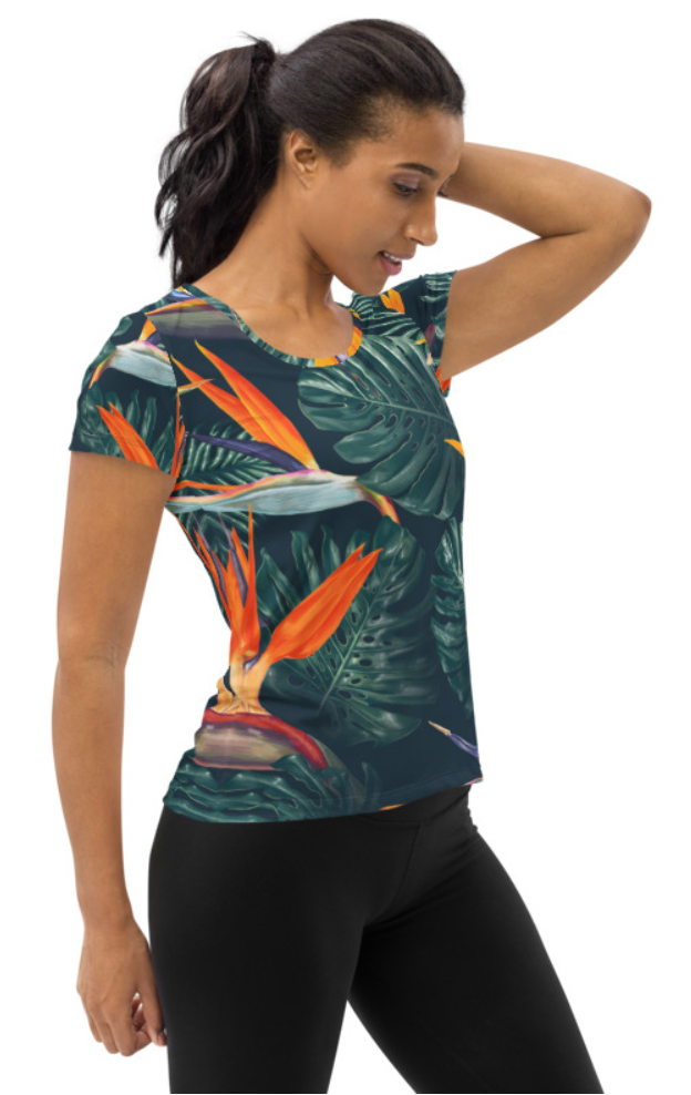 Nature motif 5 Women's Athletic T-shirt