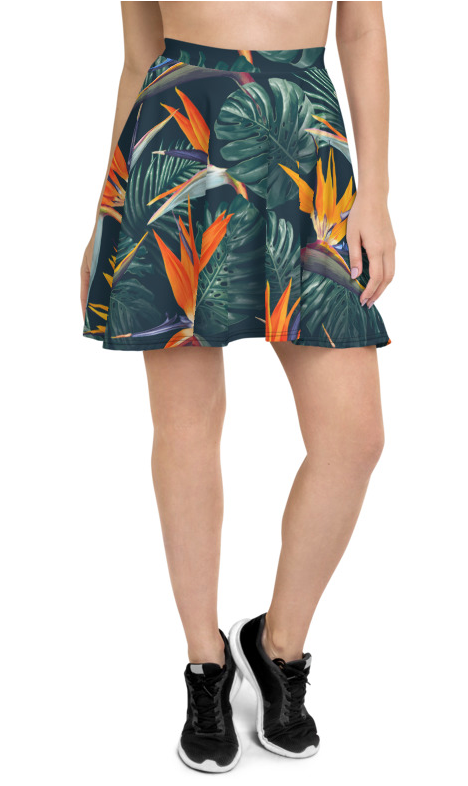 Nature motif 5 Skater Skirt