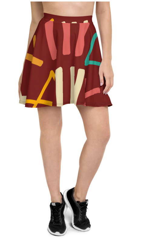 Letter motif Skater Skirt