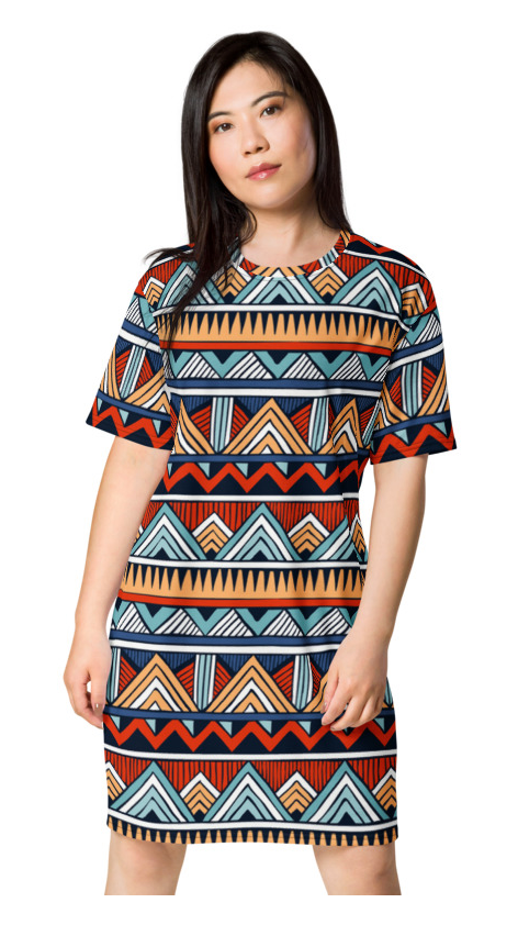 African Print 2 T-shirt dress