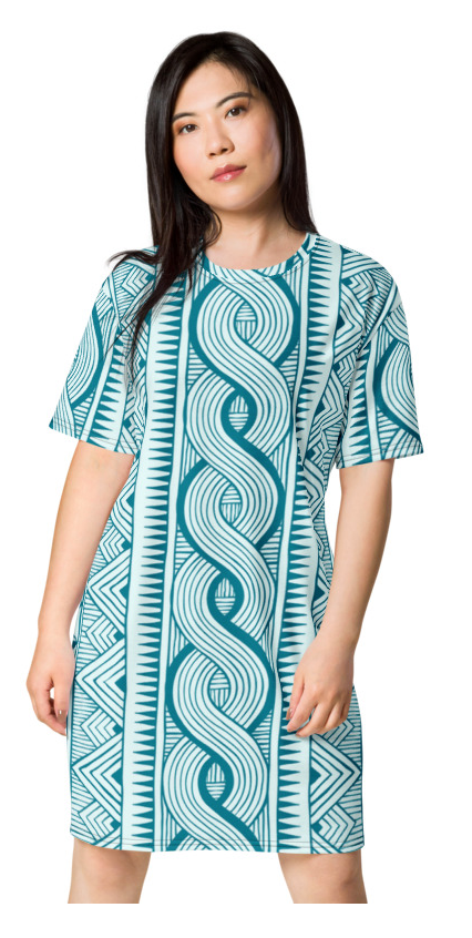 African Print 3 T-shirt dress