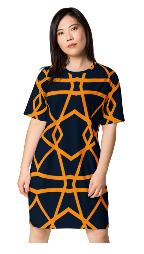 African Print 5 T-shirt dress