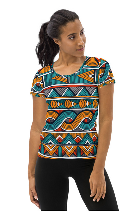 African Print Women's Athletic T-shirt