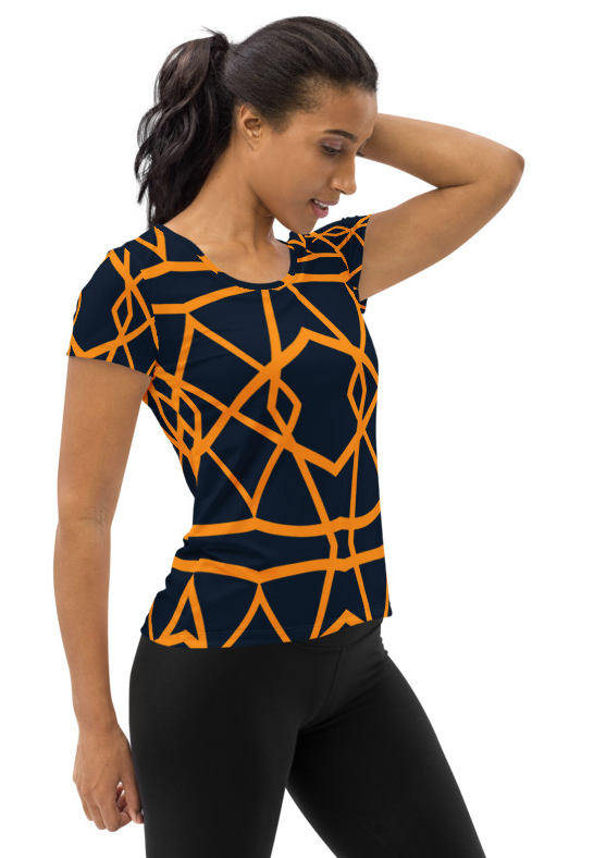 African Print 5 Women's Athletic T-shirt