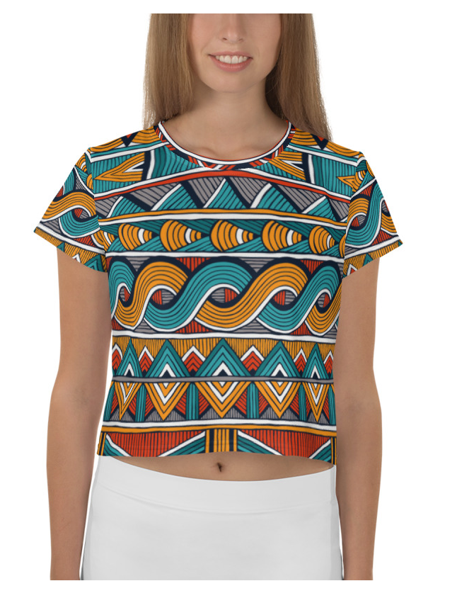 African Print Crop Tee