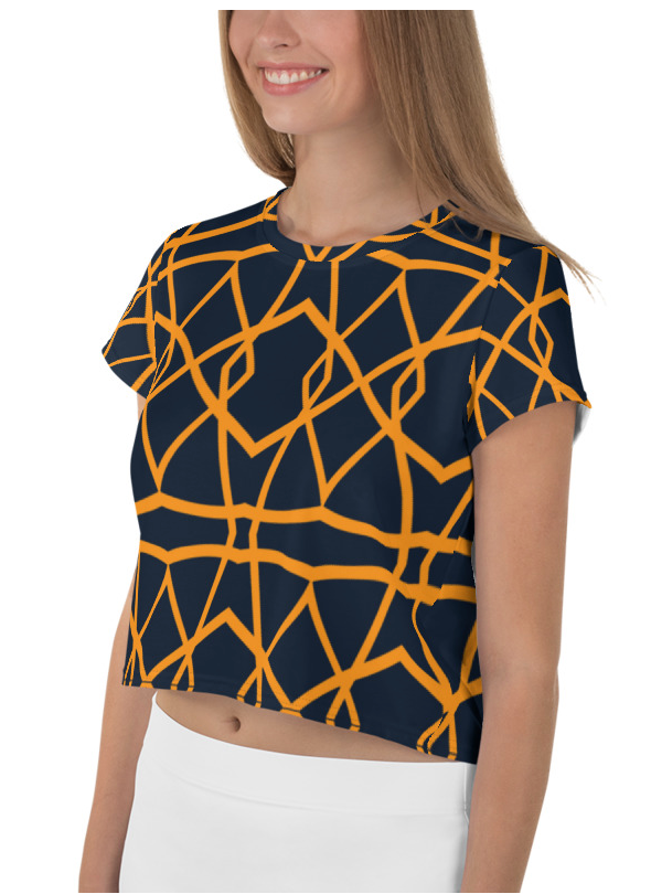 African Print 5 Crop Tee