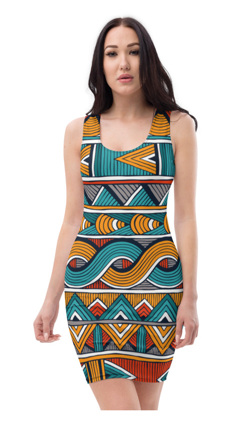 African Print Fitted Dress