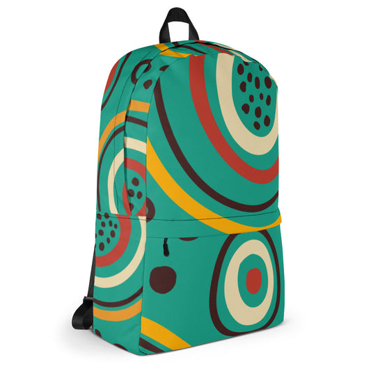 Circle pattern Backpack with Front Pocket