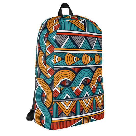 African Fabric Backpack | Front Pocket Backpack | Xikhipa