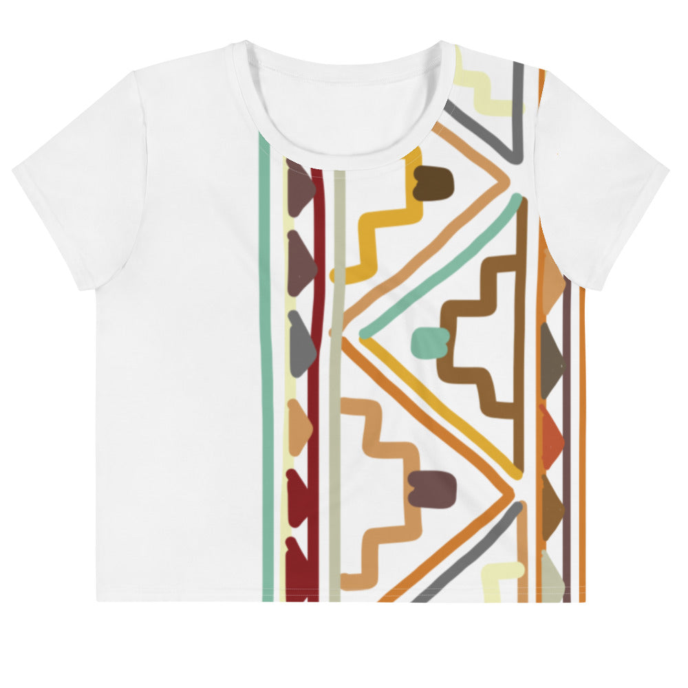 African pattern 8 Crop Tee