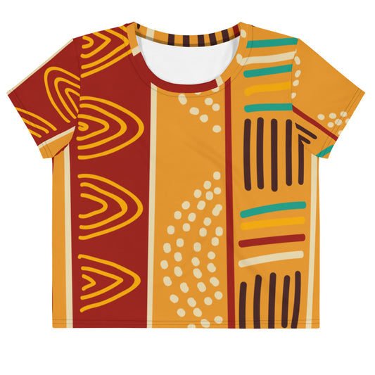 African pattern 4 Crop Tee