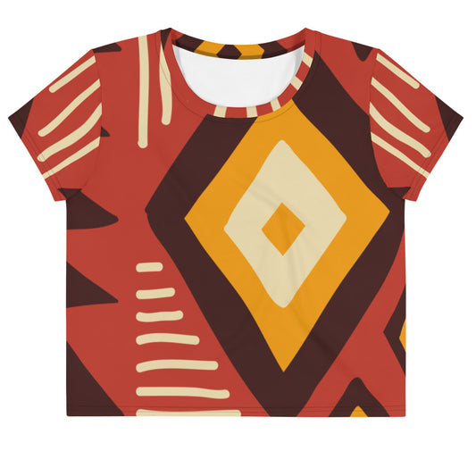 African pattern 7 Crop Tee