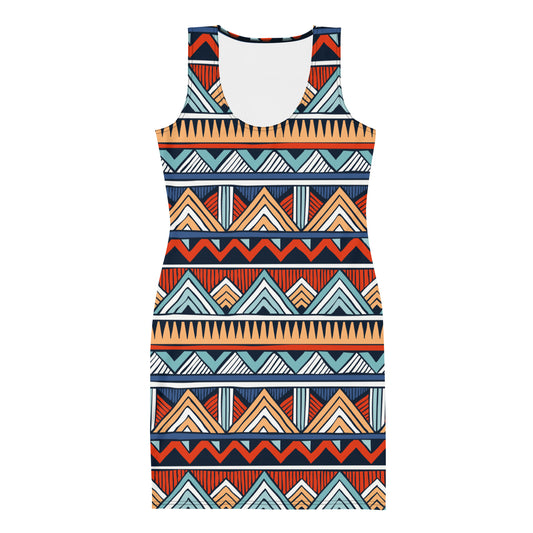 African Print 2 Fitted Dress