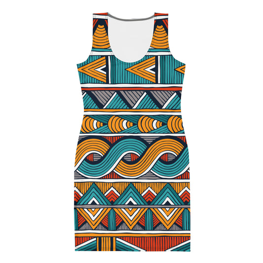 African Print Fitted Dress