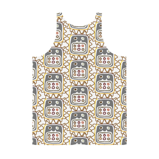 African Mask pattern White Unisex Tank Top