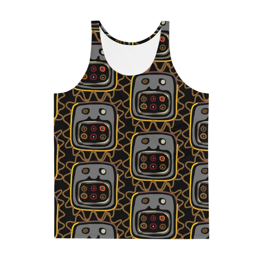 African Mask pattern Unisex Tank Top