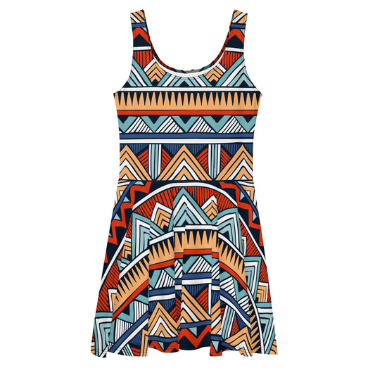 African Print 2 Skater Dress