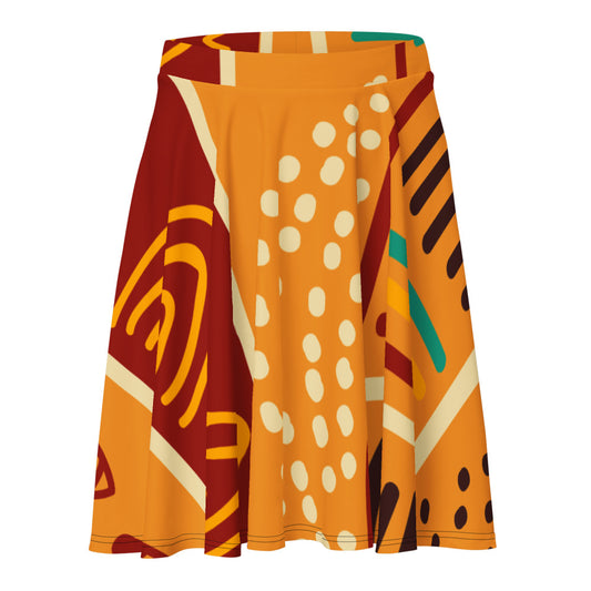 African pattern 4 Skater Skirt