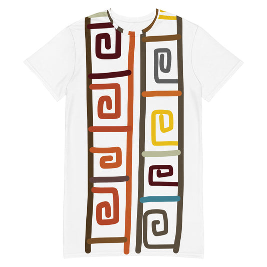 African motif T-shirt dress