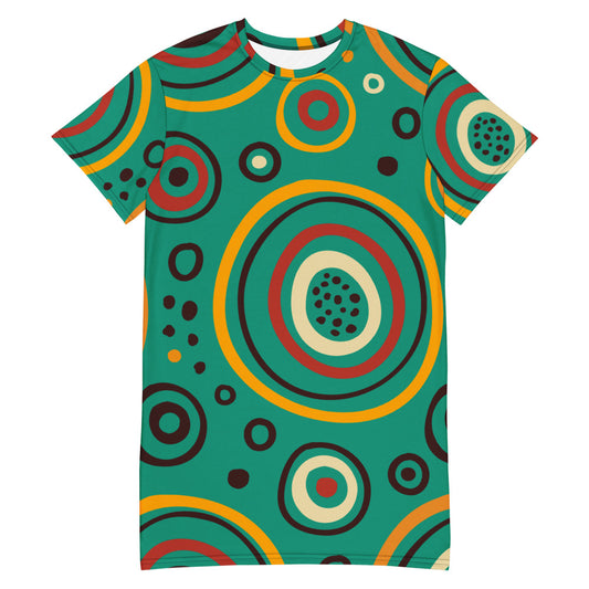 Circle pattern T-shirt dress