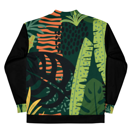 Nature motif black sleeves Unisex Bomber Jacket