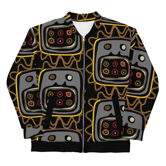 African Mask pattern Unisex Bomber Jacket