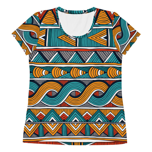 African Print Women's Athletic T-shirt