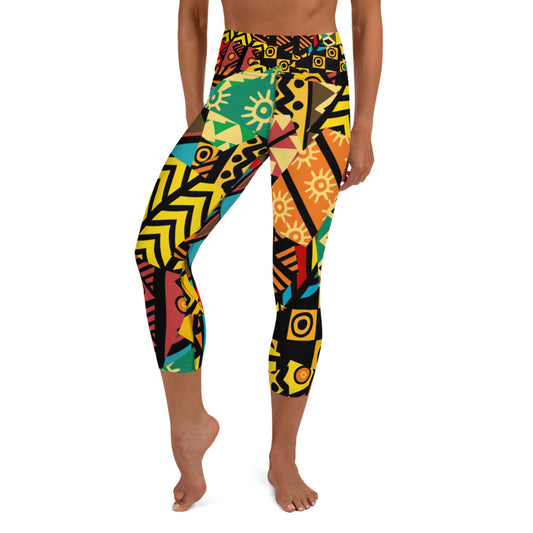 Capulana style Yoga Capri Leggings