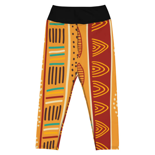 African pattern 4 Yoga Capri Leggings