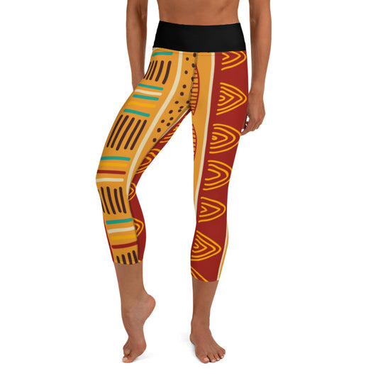 African pattern 4 Yoga Capri Leggings