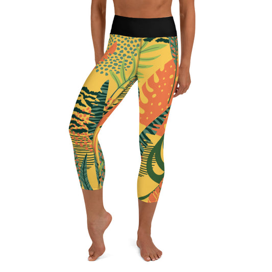 Nature motif 3 Yoga Capri Leggings