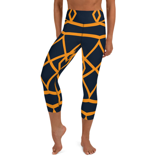 African Print 5 Yoga Capri Leggings