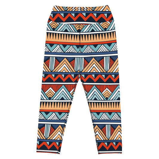 African Print 2 Yoga Capri Leggings