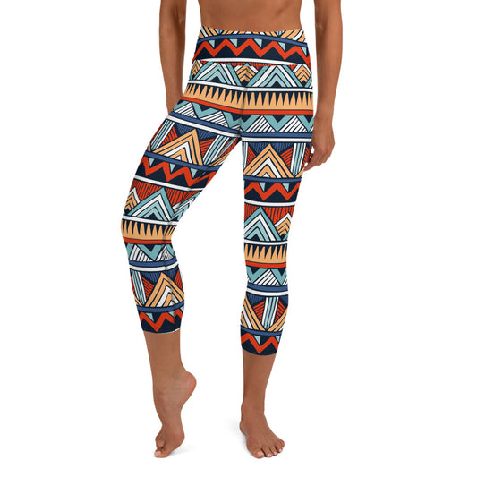 African Print 2 Yoga Capri Leggings