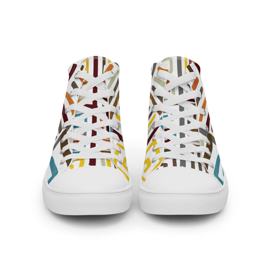 African pattern 2 Men’s high top canvas shoes