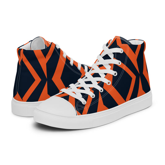 African Print 4 Men’s high top canvas shoes