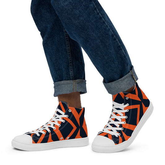 African Print 4 Men’s high top canvas shoes